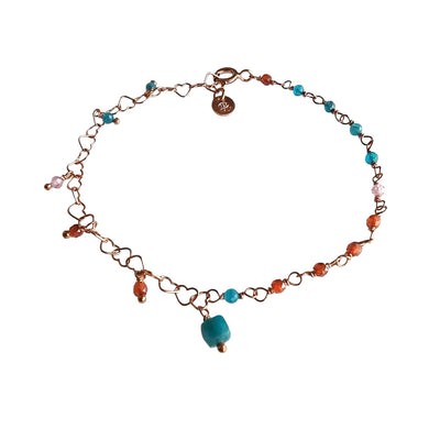 BRACCIALE CATENINA CUORI CON PIETRE E ZIRCONI