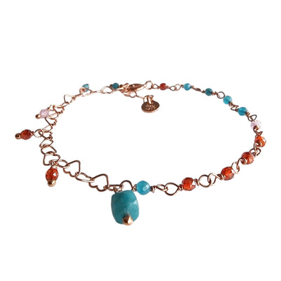 BRACCIALE CATENINA CUORI CON PIETRE E ZIRCONI