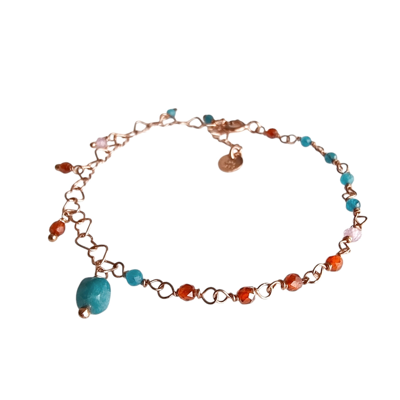 BRACCIALE CATENINA CUORI CON PIETRE E ZIRCONI