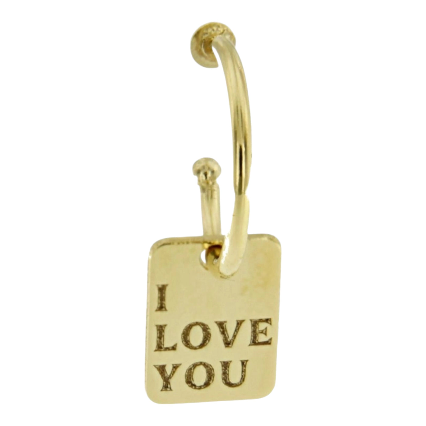 MONO ORECCHINO CON PIASTRINA I LOVE YOU