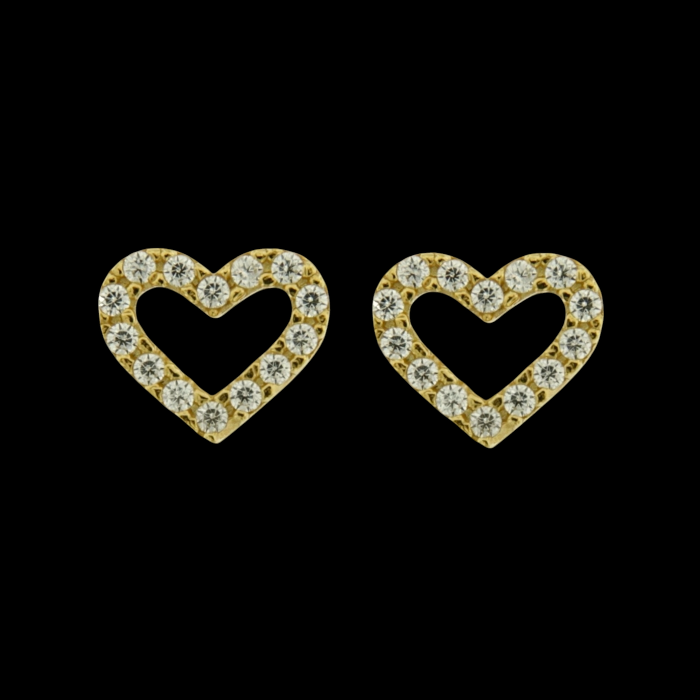 ORECCHINI CUORE A FILO E ZIRCONI