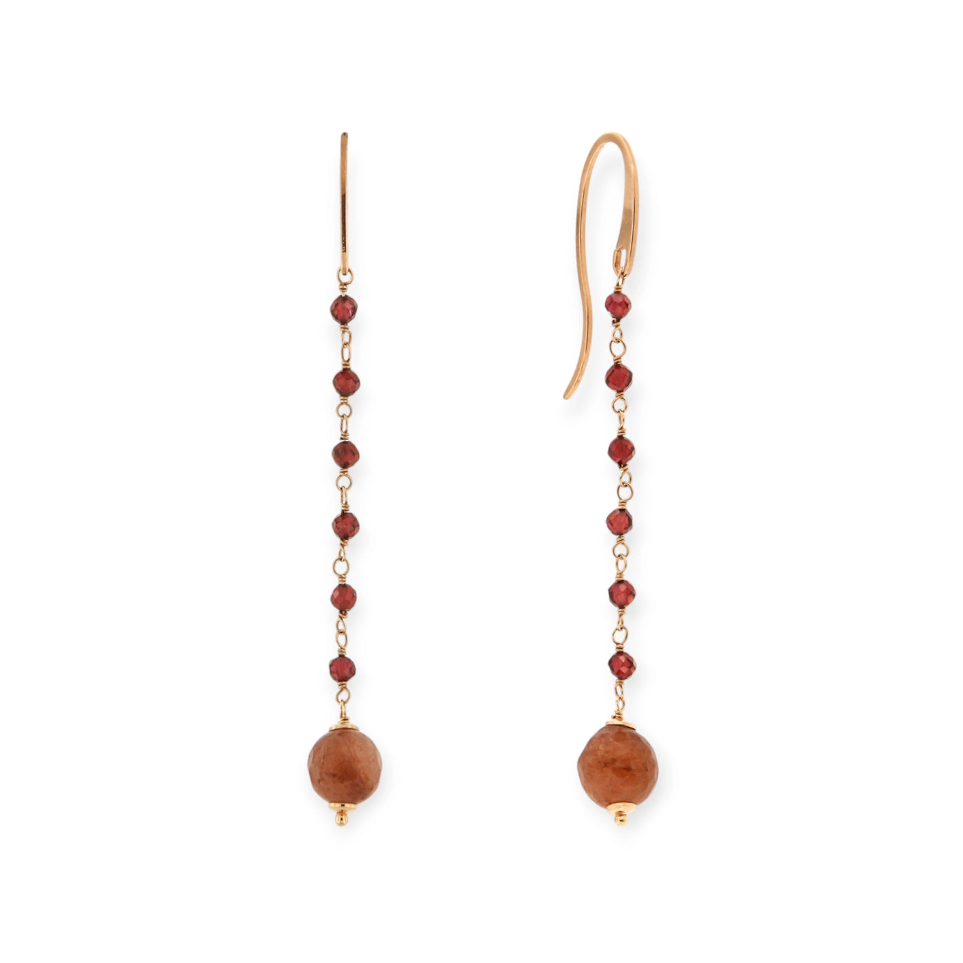 ORECCHINI CON GRANATI E QUARZO CHERRY