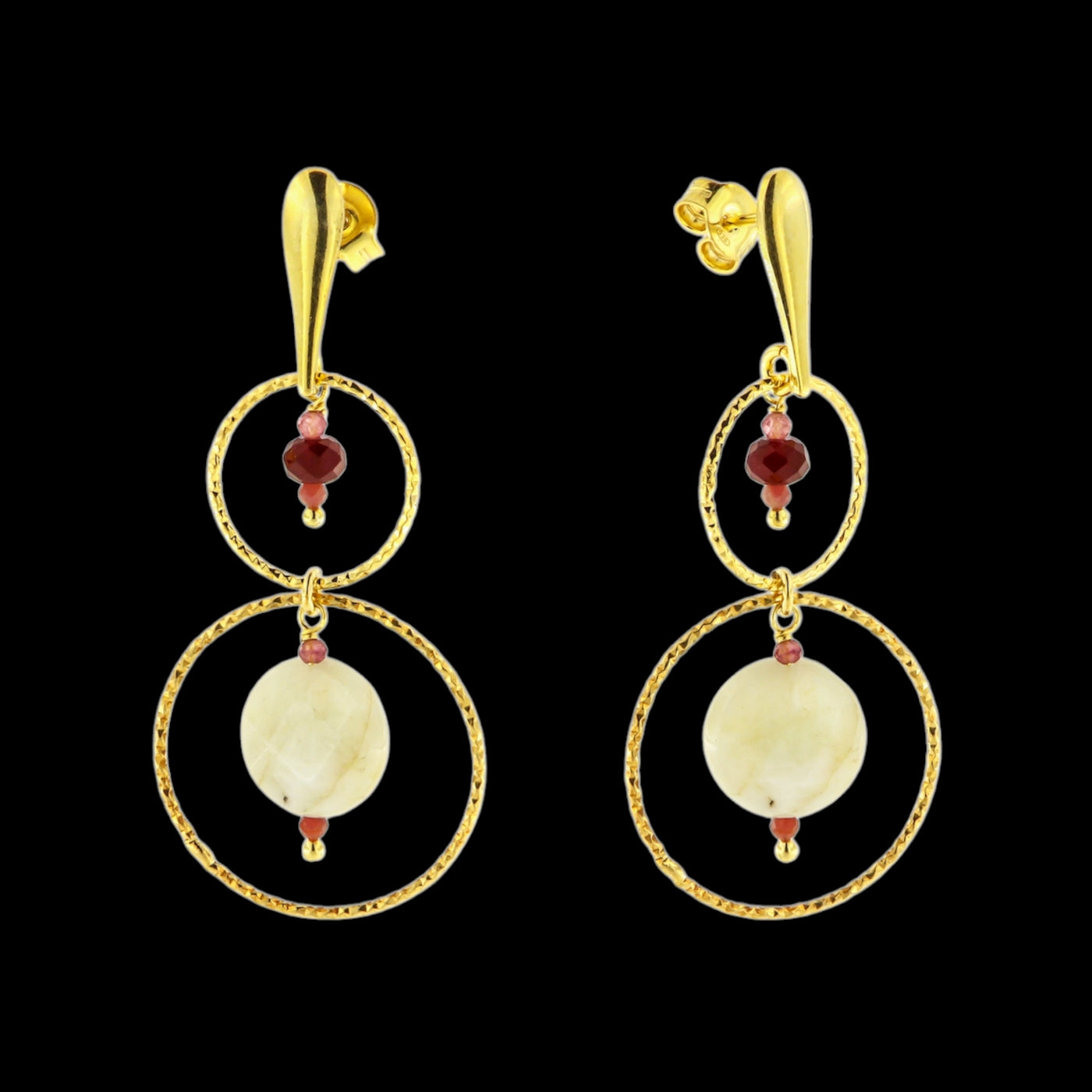 ORECCHINI PENDENTI CON TORMALINE E MORGANITE