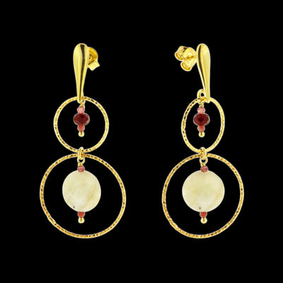 ORECCHINI PENDENTI CON TORMALINE E MORGANITE
