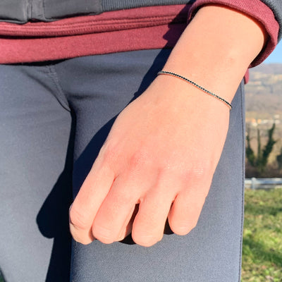 BRACCIALE TENNIS CON ZIRCONI NERI