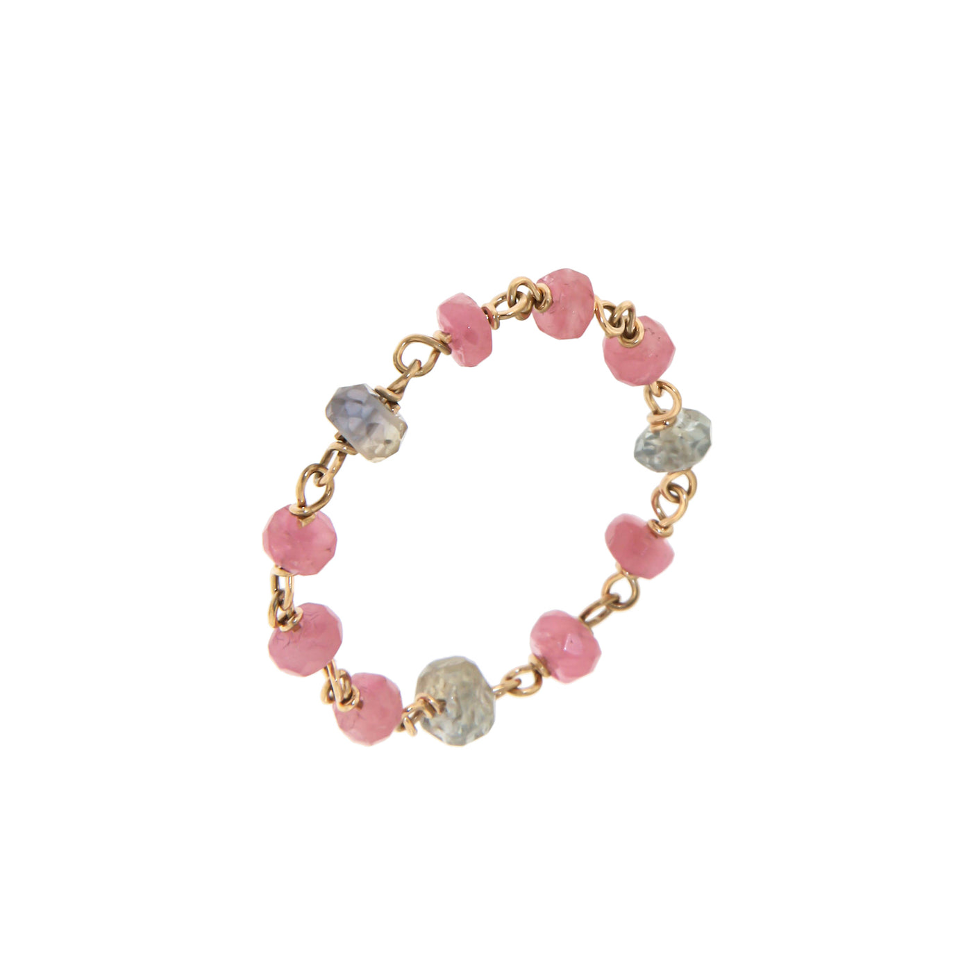 ANELLO LABRADORITE E ZAFFIRO ROSA | GENNY.PI® ANELLI ORO 18 - GIOIELLI GENNY.PI® MILANO