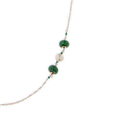 COLLANA CON PERLE DI FIUME E AGATE