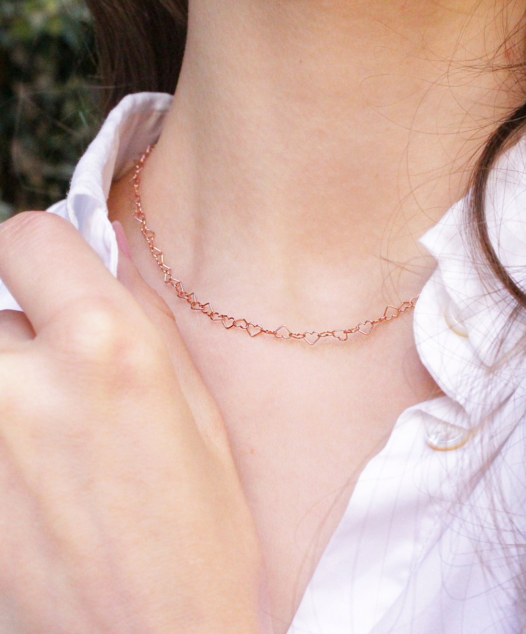 GIROCOLLO CATENINA CUORI IN ARGENTO