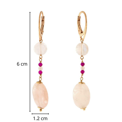 ORECCHINI QUARZO ROSA E ZIRCONI
