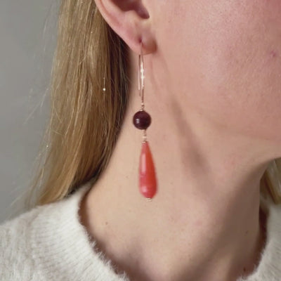 ORECCHINI CON QUARZI CHERRY E AGATE